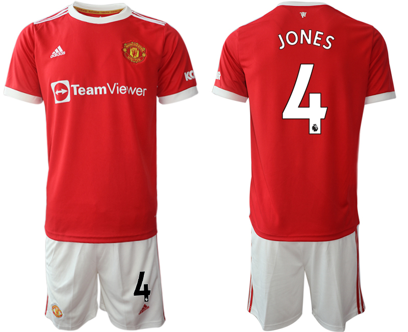 Men 2021-2022 Club Manchester United home red #4 Adidas Soccer Jersey